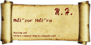 Mázor Héra névjegykártya